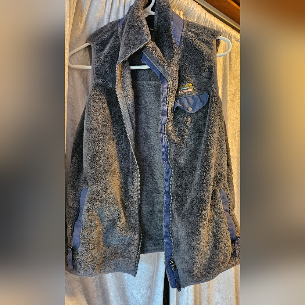 L.L. Bean Gray and Purple Fleece Vest